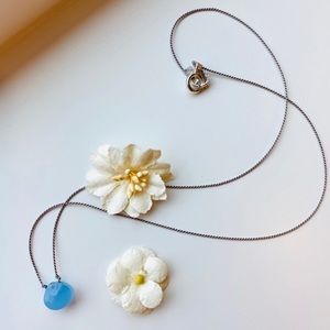 Blue Chalcedony Teardrop Necklace